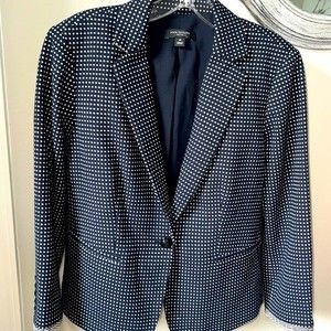 Women’s Ann Taylor Petite Navy White Check Blazer 10P
